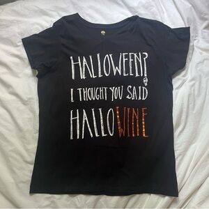 Funny Graphic Halloween Hallowine Wine Tee size XL
